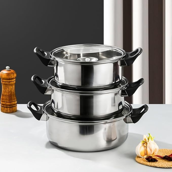 Cookware 12-Piece Pot Set Bakelite Detachable Handle Pot Set Kitchen Daily Cooking Kitchen Pot Set Stockpot Set