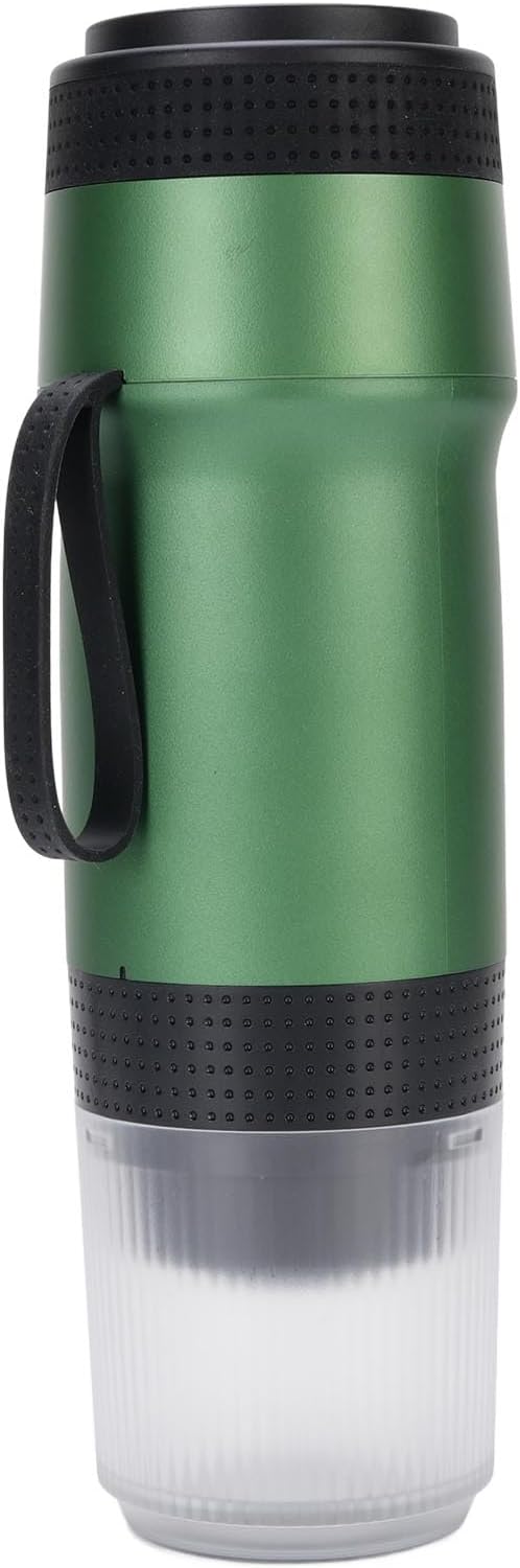 Portable Coffee Maker 304 Stainless Steel USB Travel Coffee Machine with Built in 7500mAh Battery for Camping Hiking Office Home (Green)