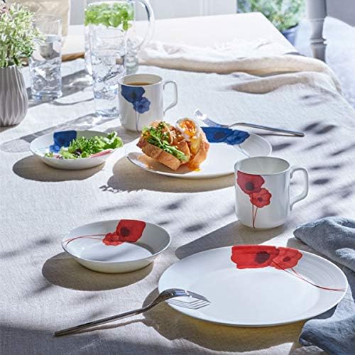 Narumi 52214-5921 Spring Field Plate 5.9 inches (15 cm) Red Anemone Cute Deep Dish Microwave Safe Dishwasher Safe Made in Japan