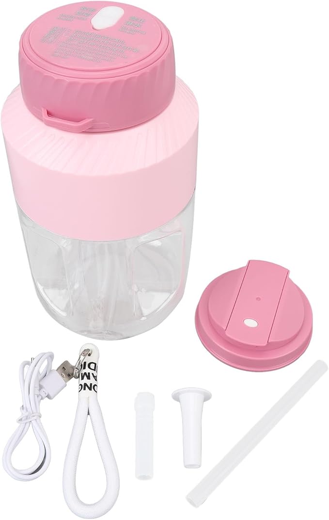 Portable Blender Cordless Blender Travel 1000ml 18000RPM 3000mAh Long Lasting Battery with BPA Material for Smoothies Shakes Food (Pink)