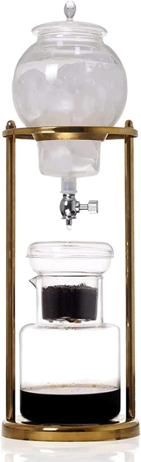 Beverage Equipment Fashion Siphon Coffee Maker Dripper Iced Coffee Brewer Maker with Stainless Steel Stand Multifunctional Coffee Maker Siphon Coffee Maker Gold-