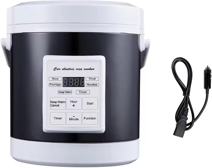 Mini 12V/24V Rice Cooker for Car Portable Car Rice Cooker for Home Travel to Make Rice Soup Porridge Cake