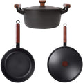 Kitchen Cooking Sets 3 Pcs Cooking Pot Iron Pan Non-Stick Pan Set Uncoated Wok Frying Pan Soup Pot for Kitchen Cookware Sets
