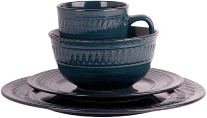 Dinnerware Set 16 Pieces - Teal (Teal)