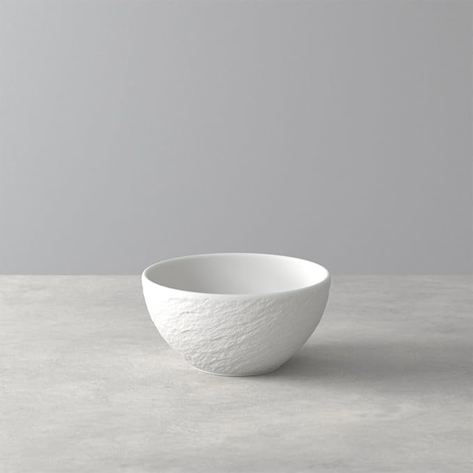 Villeroy &amp Boch Manufacture Rock Blanc 4-Piece Place Setting Plates &amp Bowls Premium Porcelain Made in Germany Matte White