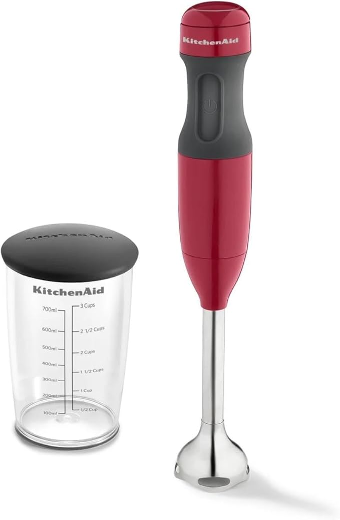 2-Speed Hand Blender with 8 Removable Blending Arm 3-Cup BPA-Free Blending Jar with Lid Empire Red KHB1231