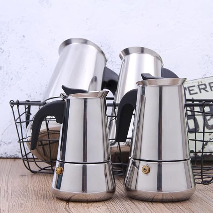 Coffee Maker Pot Stainless Steel Mocha Espresso Latte Stovetop Filter Moka for Kitchen