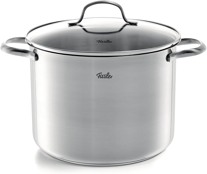 Fissler San Francisco 4-Piece Stainless Steel Cookware Saucepan Kitchen Set with Glass Lids Induction (3 Saucepans and 1 Stewing Pot)