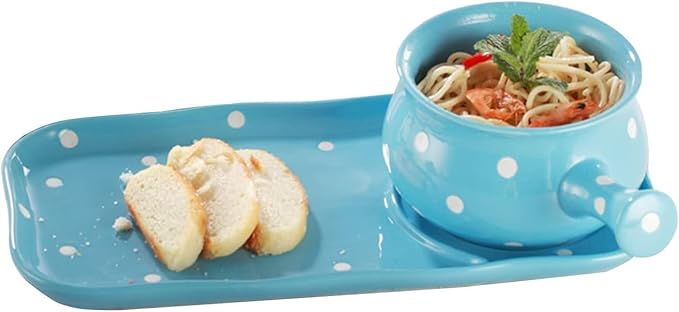 Elegant Ceramic Dinnerware Set with Serving Plates Soup Bowls &amp Cracker Holder - Durable Tableware for Family Meals Entertaining Guests Daily Use