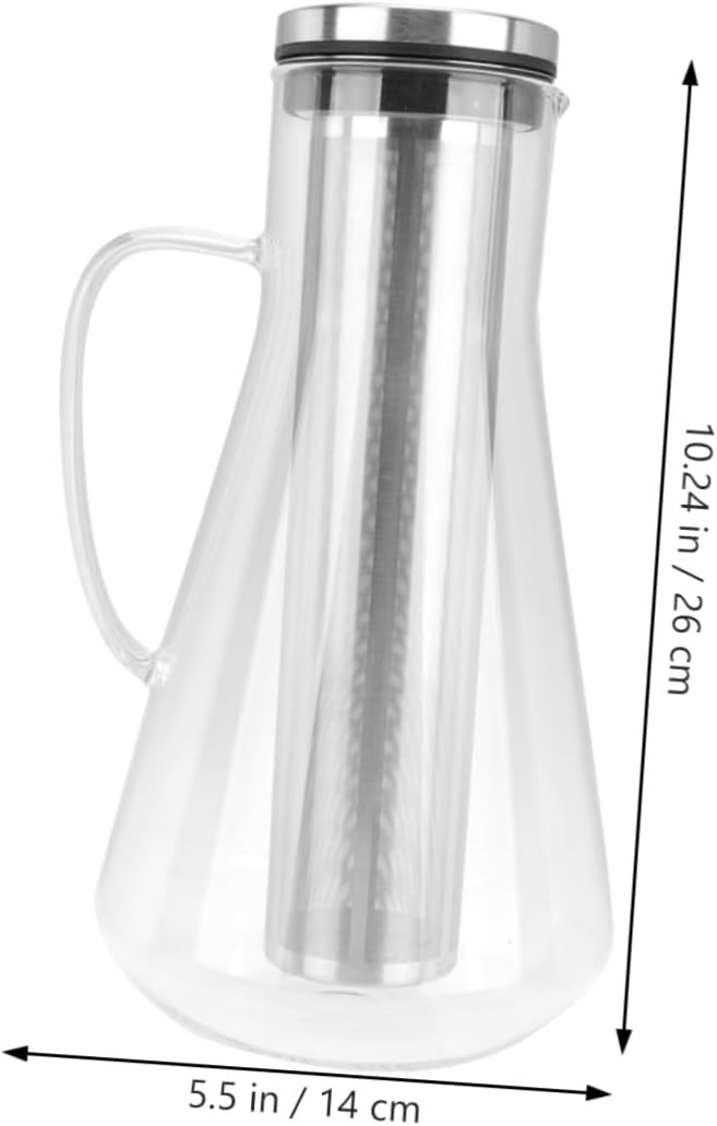 Large Capacity 1600ml Cold Brew Coffee Pot with Borosilicate Glass and Stainless Steel Filter Cold Brew Coffee Maker and Home Use
