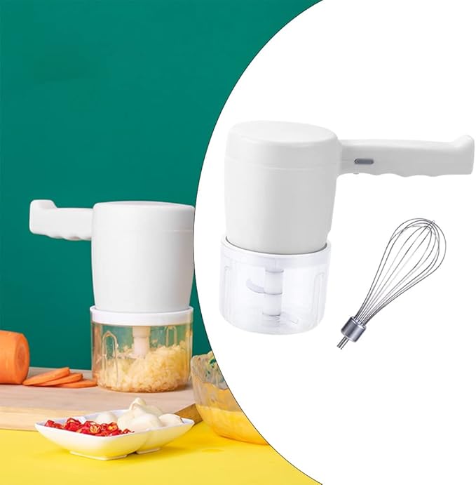 2 in 1 Electric Wireless Whisk Hand Blender Mixer USB Rechargeable with Cup (B (A As the picture shows)