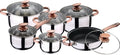 Cookware Cookware Set with Glass Lid Bottom Stainless Steel Body Saucepan for Household