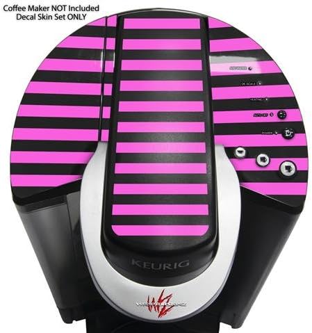 Decal Style Vinyl Skin compatible with Keurig K40 Elite Coffee Makers Stripes Pink (COFFEE MAKER NOT INCLUDED)