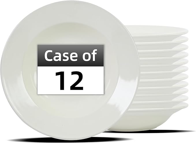 Stoneware Wide Rim Commercial Grade Dinnerware America White Pasta Bowl 24oz Case of 12