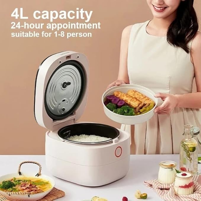 Rice Cooker Rice Cooker 4L Non-Stick Coating Liner Electric Rice Cooking Pot Fully Automatic 24H Appointment Rice Pot