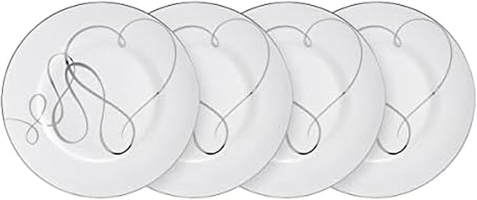 Mikasa Love Story Platinum Banded Salad Plates Set of 4 8.5-Inch
