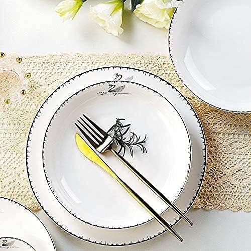 Porcelain Dinnerware Sets Plates and Bowls Sets Tableware Set Round Plates Bowls Sets for Home &amp Kitchen 16pcs Services for 5