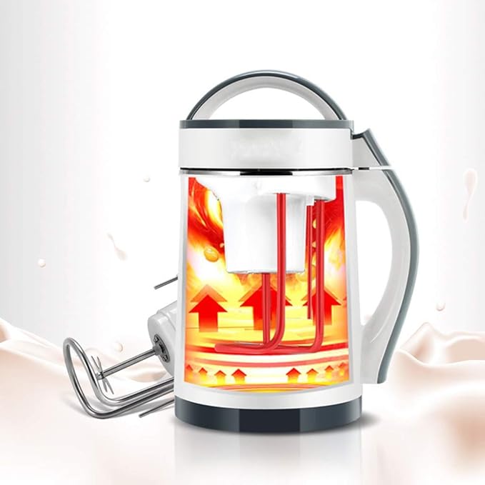 Soymilk Machine Household Soyabean Milk Maker Stainless Steel Filter-Free Heating Soy Beans Milk Juicer Grain Grinding(Black-JoJo's Bizarre Adventure1)