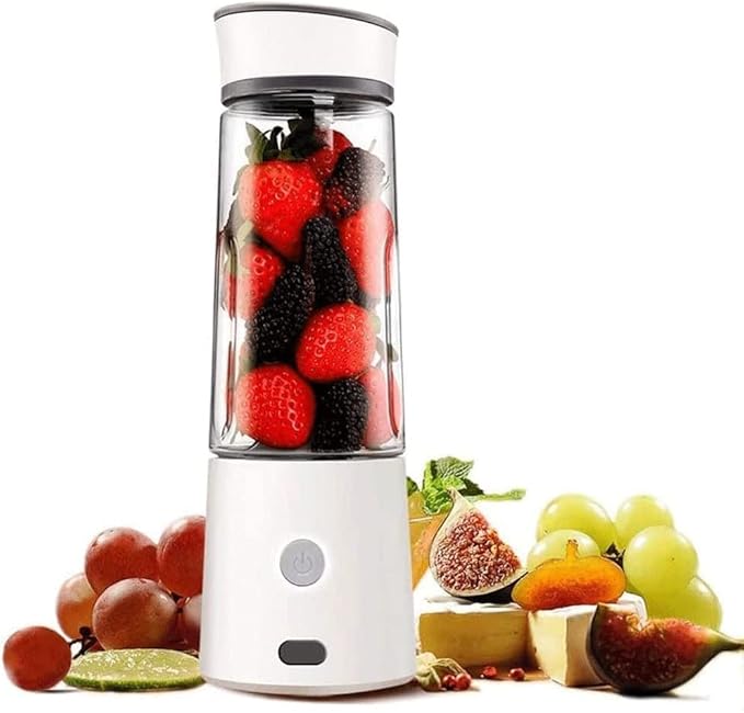 Portable Stand Mixer Personal Size Stand Mixer Smoothies Juicer and Shakes 400 ml Mini Stand Mixer USB Rechargeable Handheld Stand Mixer Sports Travel Gym (Colour: White)