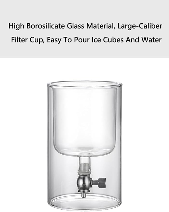 Slow Drip Ice Cold Brew Coffee Maker 500mL Borosilicate Double Wall Glass Iced Coffee Brewer for Coffee Bar Accessories Easy to Use and Clean