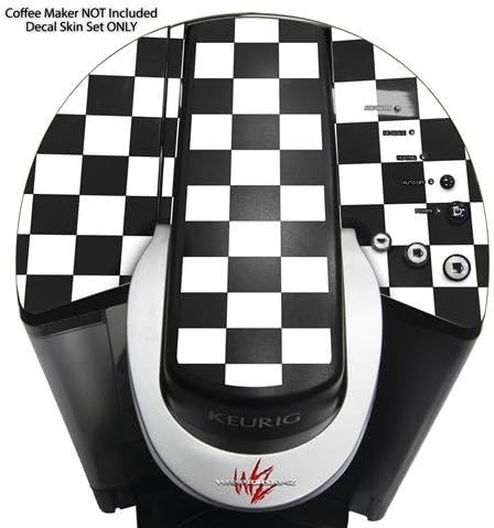 Decal Style Vinyl Skin compatible with Keurig K40 Elite Coffee Makers Checkers White (COFFEE MAKER NOT INCLUDED)