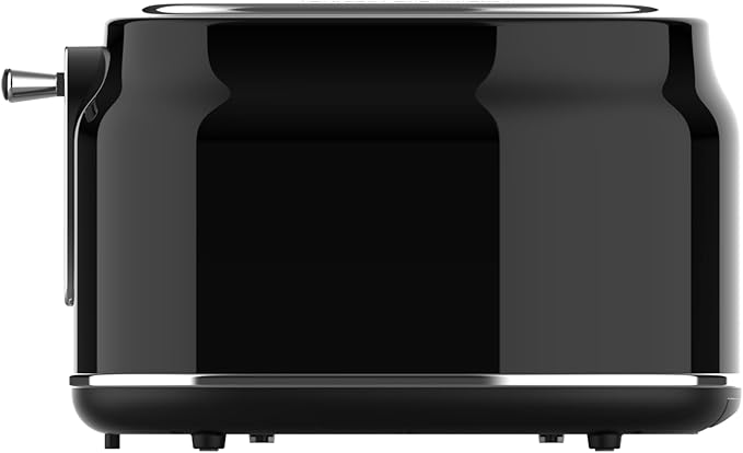 Frigidaire ETO102-WHITE 2 Slice Toaster Retro Style Wide Slot for Bread English Muffins Croissants and Bagels 5 Adjustable Toast Settings Cancel and Defrost 900w Black