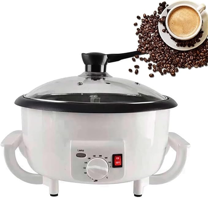 Electric Beans Baking Machine Coffee Roaster Machine 1200W Household Coffee Beans Roasting Machine 0-240°C Adjustable Temperature Heat Evenly 800g Capacity