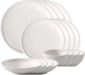 Villeroy &amp Boch Artesano Original 16-Piece Dinnerware Set Service for 4 Dinner and Salad Plates Pasta and Rice Bowls Premium Porcelain Made in Germany Microwave and Dishwasher Safe Creamy W