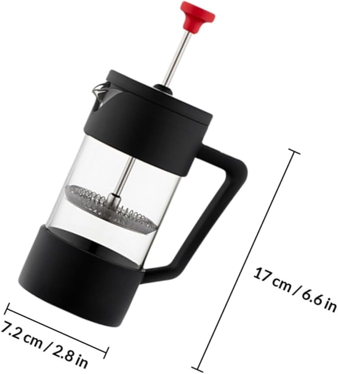 Happyyami Glass Plunger Coffee Maker 350ml Heat-resistant Borosilicate Glass Coffee Pot Stainless Steel Press for Home Brewing Tea