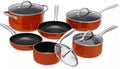 For Two Layer Nonstick 10 Piece Cookware Set Tempered Lids Red