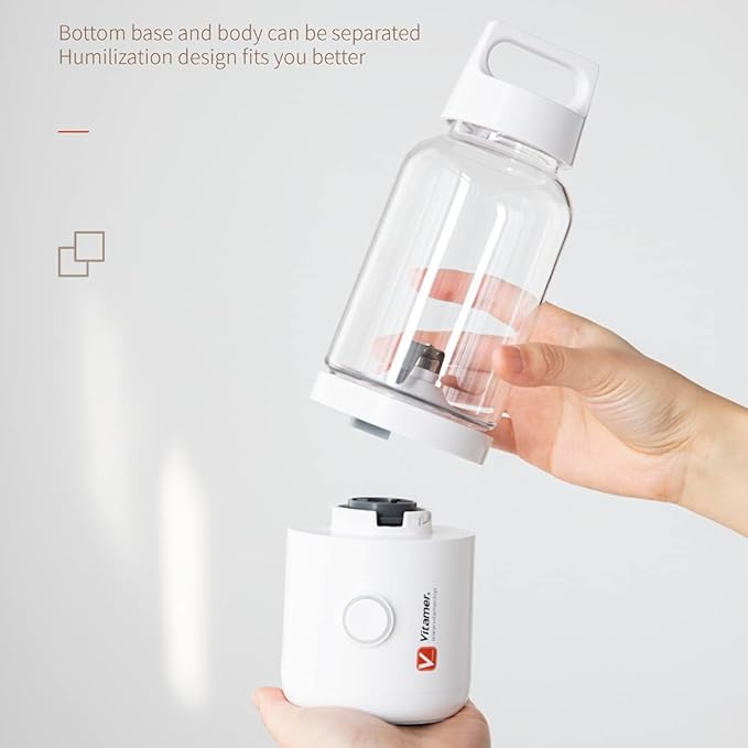 VITAMER Lepaletiux 4000mAh Ice and Juice Blender Food Grade Material Refillable Blenders Mixing Bottle (White)