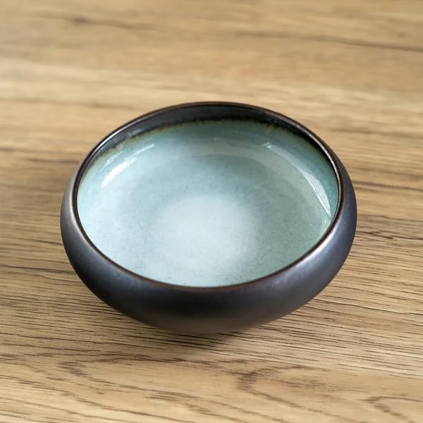 Ebros Gift Blue Sky Stars Artistic Seikai Porcelain Collection Dinnerware Serveware Kitchenware Set Asian Japanese Dining Restaurant Supply (Pack of 6 Round Appetizer Salad Banchan Deep Dish Plates)