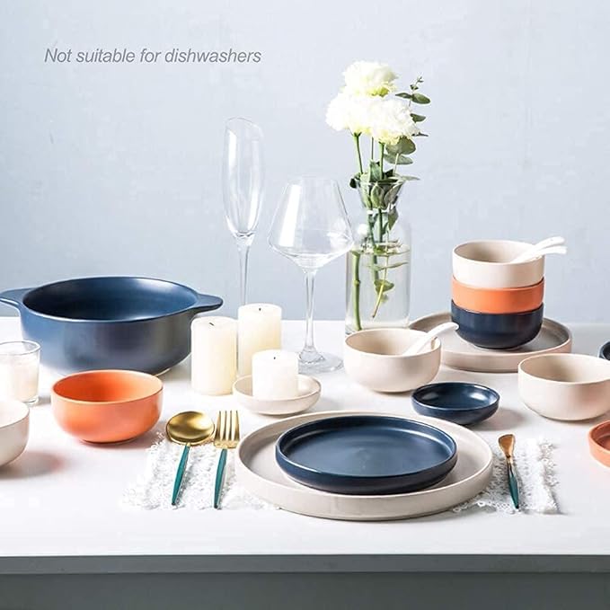 GaRcan Dinner Plate Luxurious Dinner Set for Party or Wgifts Dinnerware Sets Dinner Plates 46 Pieces Dish Sets Includes Bowls/Dessert Plates/Saucers Dishwasher &amp Microwave Safe/Natural (B)