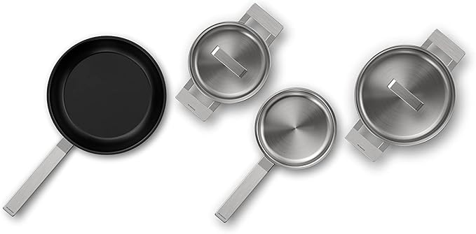 Bosch HEZ9SE040 Hob Accessories 4-Piece Cookware Set: 3 Pots and 1 Pan for Electric Hobs and Induction Hobs Made in Germany