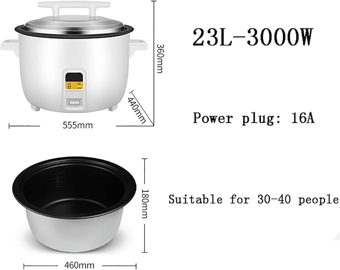 Rice Cooker Large Capacity 8L-23L Canteen Hotel Commercial Hotel Home Old-fashioned Large Rice Cooker for 4-40 People(23L)