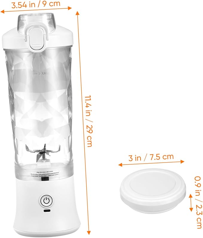 GLEAVI Portable Cordless Juicer Mixer for Fresh Juice Rechargeable Blender with Transparent Cup for Travel Sports and Home Use