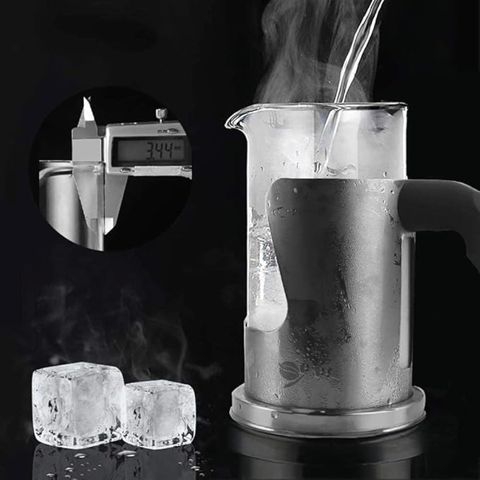 Press Coffee Maker Coffee Press CaffettiereCoffee Maker Coffee/Tea Maker Single Small Espresso Press with Stainless Steel Filter High Borosilicate Carafe Bamboo Handle Coffee MakerEasy Clean