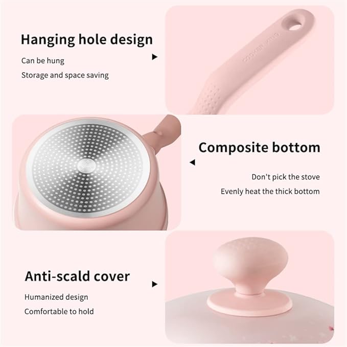 Nonstick Cookware Set Pan Pan Pan with Lid Set for All Cooktops 18cm