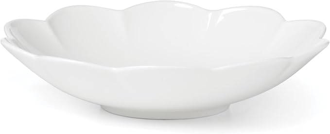 Lenox Dinnerware Set Studio 1414 Scallop 12-Piece Set Service For 4 Bone China Material Dishwasher &amp Microwave Safe Home And Kitchen Kitchen And Dining Plates And Bowls Sets (White 12 Piec