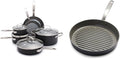 GreenPan Chatham Hard Anodized Healthy Ceramic Nonstick 10 Piece Cookware Pots and Pans Set &amp Chatham Hard Anodized Healthy Ceramic Nonstick 11 Grill Pan PFAS-Free Dishwasher Safe