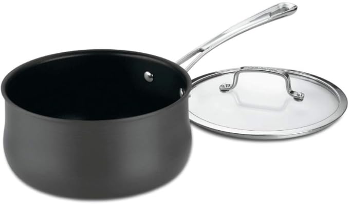 Cuisinart 64193-20 Hard Anodized 3-Quart Saucepan with Cover Contour-Stainless-Steel-Cookware Black