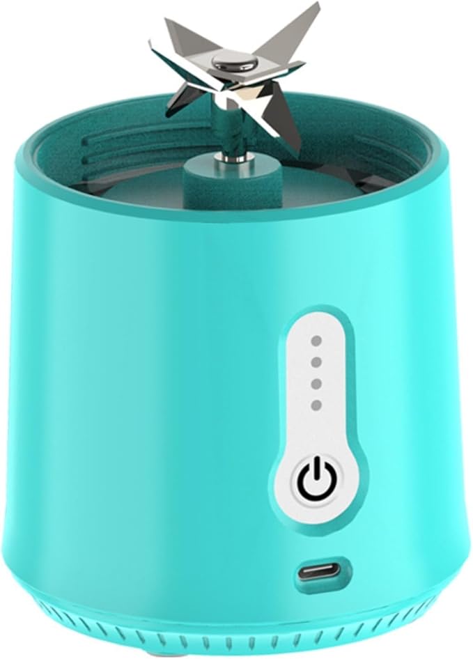Portable Blender with USB Charging Personal Size Smoothie Maker 500ml Glass Cup 304 Stainless Steel Blades (white)
