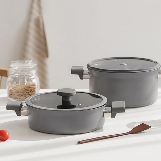 IH BEAUTY collection Pot cookware set 4P with Lid Gray Large