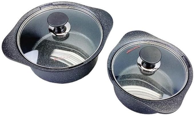 MADE IN KOREA Nonstick Pots and Pans Induction Marble Coating Cookware Set