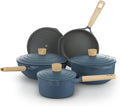8Pcs Pots and Pans set Nonstick Cookware set Die-cast Aluminum cookware Kitchen Induction Pots and Pans cooking set Lid design PFOA-free Blue (blue 8Pcs)