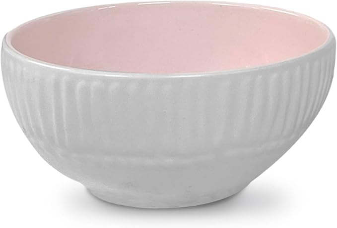 Artesa Color Full Mix Match 4 Dinnerware Set -4 Piece Handmade Ecuadorian Ceramic Pink &amp Mint with Embossed Pattern Plates Bowls &amp Cups Lead-Free Microwave Safe 11.4-Inch Plates