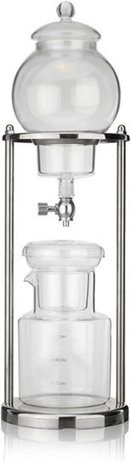 Coffee Carafe Drip Coffee Machine Espresso Cold Drink Machine Coffee Pot Ice Drip Pot Reusable Glass Filter Percolator Tool Convenient(Silvery 600ml)