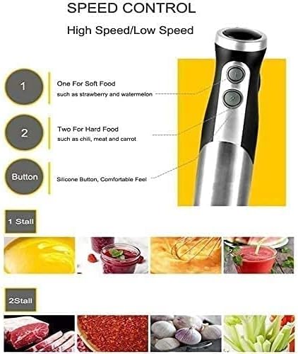 5-in-1 Immersion Blender Hand Blender 800W 2-Speed Powerful Stainless Steel Stick Blender with Milk FrotherEgg Whisk Chopper and with Lid