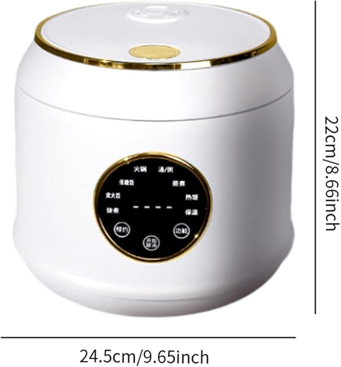 Rice Cooker Slow Cooker Portable 2L Multipurpose Ceramic Glaze Liner Rice Cooking Pot for Pasta white