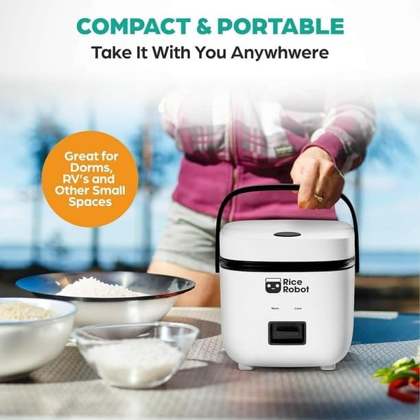 Cooker 4.5 Cups Cooked Electric Mini Rice Maker Pot Small 1.2 Qt Steamer Cooker Automatic Shut-Off Feature Prevents Undercooking Overcooking And Burning
